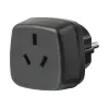 Adaptador de viaje AUS/CN > conector macho con toma de tierra, adaptador de enchufe negro