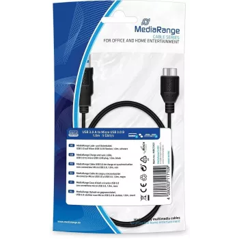 Cable USB MediaRange MRCS154 USB 2.0 1,8 m negro