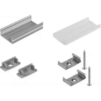 Set de montaje perfil en U 20 mm para tiras LED EUROLITE 20000522