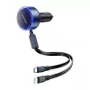 Cargador de coche Vention FFOB0 30W con cable USB-C a Lightning, 30 W de potencia para carga de iPhone