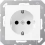 Toma de corriente tipo F Jung A 1520 BFKI WWM, 16 A, 250 V, blanca, termoplástico, 55×55 mm