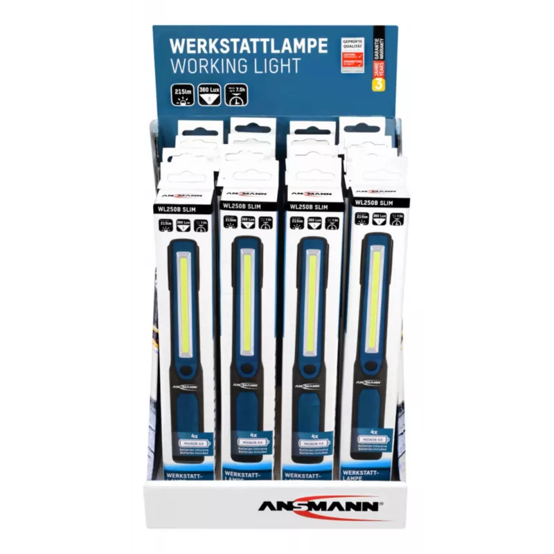 Linterna de mano Ansmann WL250B negra azul COB LED 3 W 215 lm