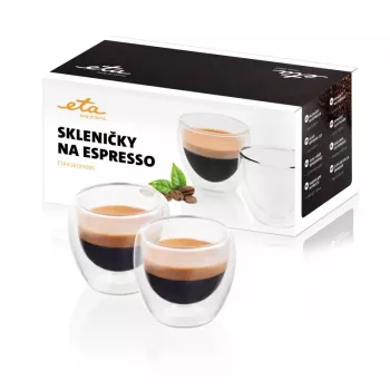 Set de vasos de espresso Eta Espresso 80 ml transparente vidrio borosilicato