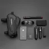 Rockbros B68 Bolsa de cuadro para bicicleta con bolsillo para móvil 1,7 l negra