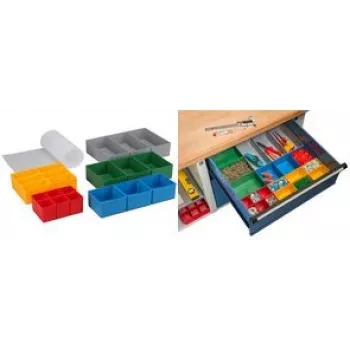 Cajas de inserción de almacenamiento allit EuroPlus Insert 63/22 set de poliestireno de alta resistencia a los impactos