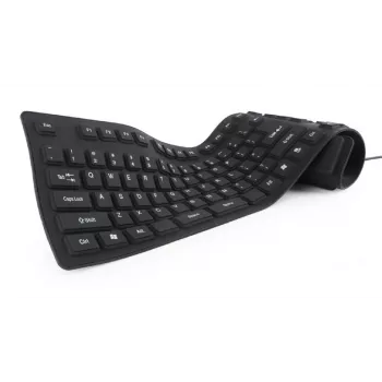 Teclado de silicona USB+PS/2 negro