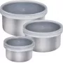 Set de recipientes para conservar alimentos Lurch 240885 — 3 piezas, 0,4 L cada uno, plateado