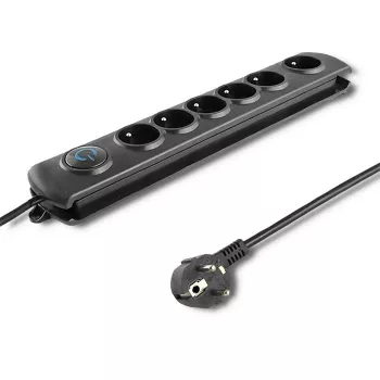 Protector de sobretensión Qoltec 50172 negro 6 tomas de CA 230V 5 m