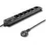 Protector de sobretensión Qoltec 50172 negro 6 tomas de CA 230V 5 m