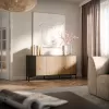 Cómoda Cama Meble MERCI 151 x 40 x 74 cm – negro / roble Artisan, aglomerado