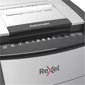 Rexel Optimum AutoFeed+ 600X Destructora de documentos automática con corte en partículas P4