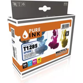 Pure Ink 170745990046 Cartucho de tinta 4 uds. Compatible rendimiento estándar negro - cian - magenta - amarillo (EPST1285MP4)