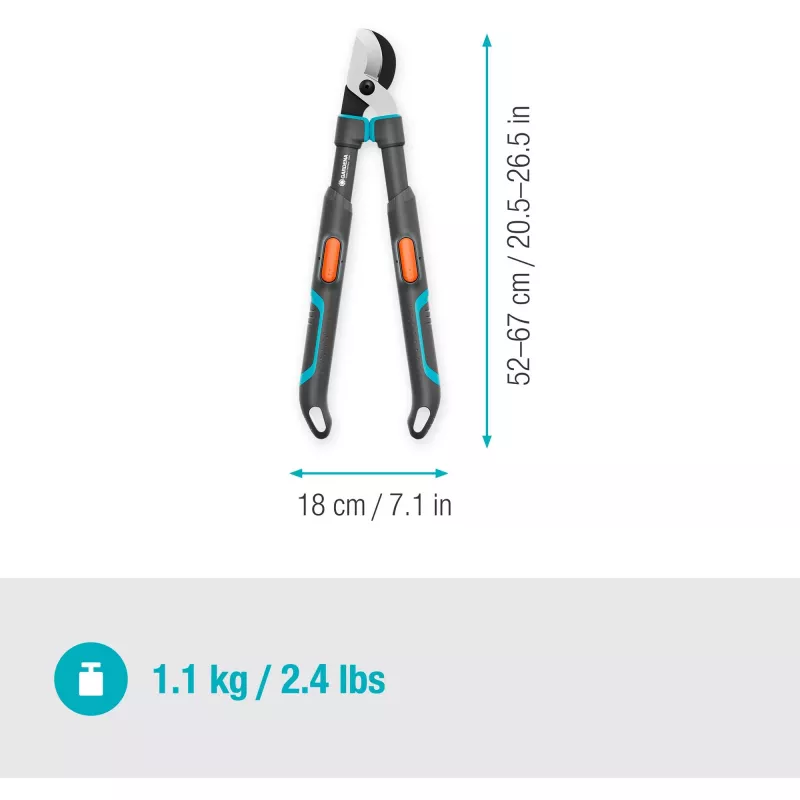 Tijera de podar Gardena TeleCut Pro S gris/turquesa 52 cm - 67 cm (12040-88)