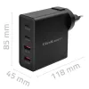 Qoltec Cargador GaN POWER PRO | 2xUSB-C | 2xUSB | 130W | 5-20V | 1.5-5A | XP | negro