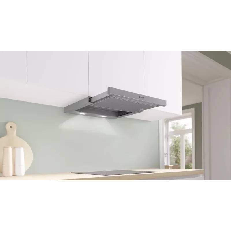 Campana extractora Bosch Serie 2 DFM064W55 de instalación inferior (extraíble) Metallic, Plata 394 m³/h