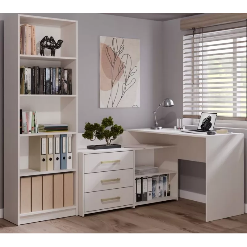 Tablero de escritorio de esquina e shop DANY Kaszmir beige — puesto de trabajo en esquina, distribución compacta
