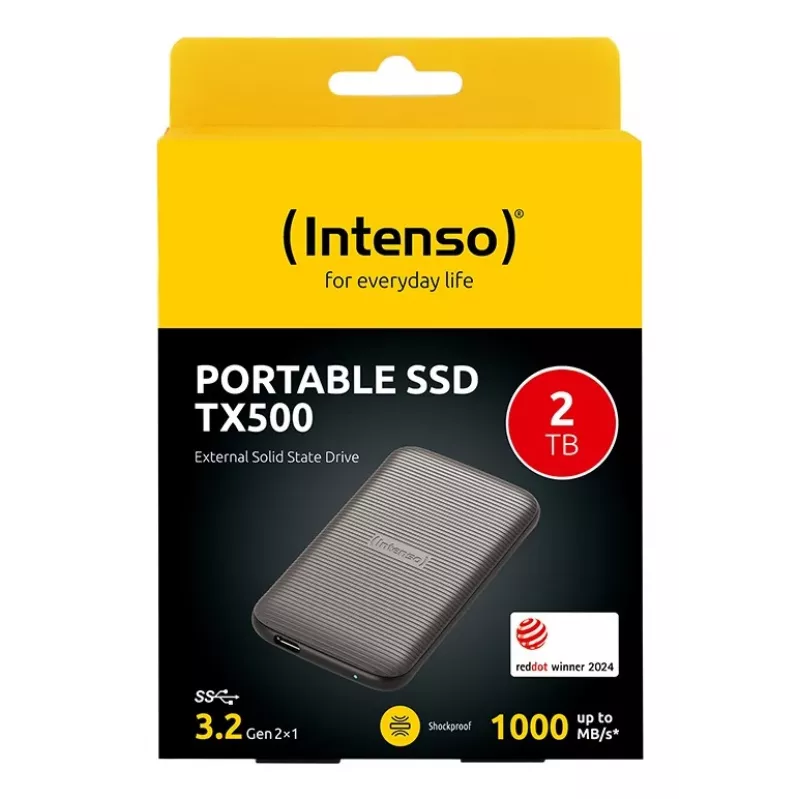 Intenso TX500 - SSD - 2TB - externo (portátil) - USB 3,2 Gen 2x1 (conector USB-C) - marrón (3827470)