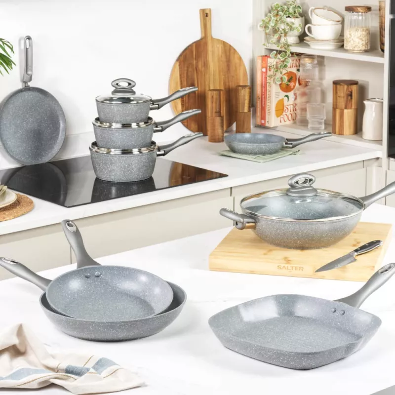 Sartén grill Salter 28 cm antiadherente con recubrimiento de mármol