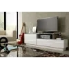Mueble de TV Cama SIGMA 3 180 blanco/blanco brillante + roble Sonoma