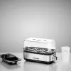 Huevera Rommelsbacher ER 600 — huevera eléctrica, capacidad 6 huevos, 400 W, acero inoxidable, tapa transparente