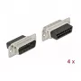 Conector de cables DeLOCK 66709 D-Sub 15 pines negro plata