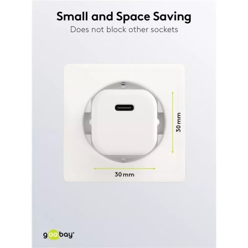 Goobay cargador rápido universal negro AC para interior 65403 USB Type-C 110-240V