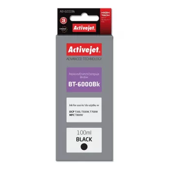 Activejet AB-6000Bk Frasco de tinta (sustituto de Brother BT-6000BK; Supreme; 100 ml; negro)