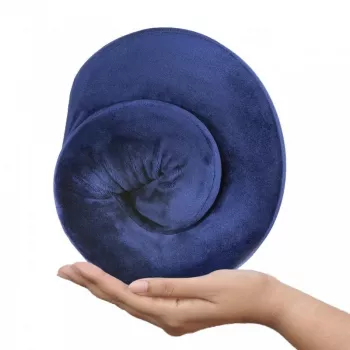 Almohada de viaje para cuello Qmed DRQE3J1CDXUXP — contorneada ergonómica espuma PU, 240×230×125 mm, densidad 45 kg/m³, rojo granate
