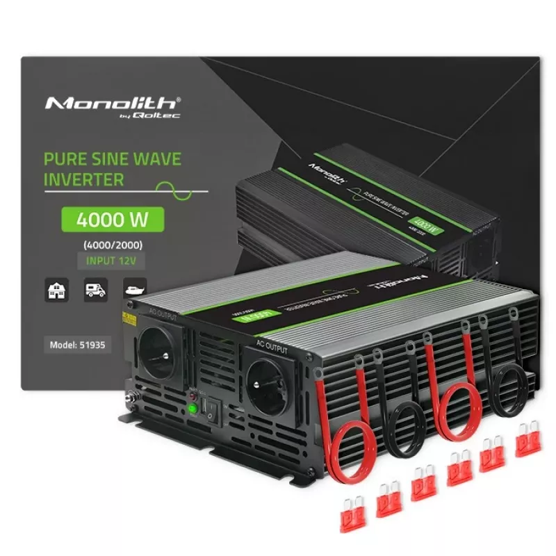 Qoltec Monolith Fuente de alimentación para coche 4000 W Negro