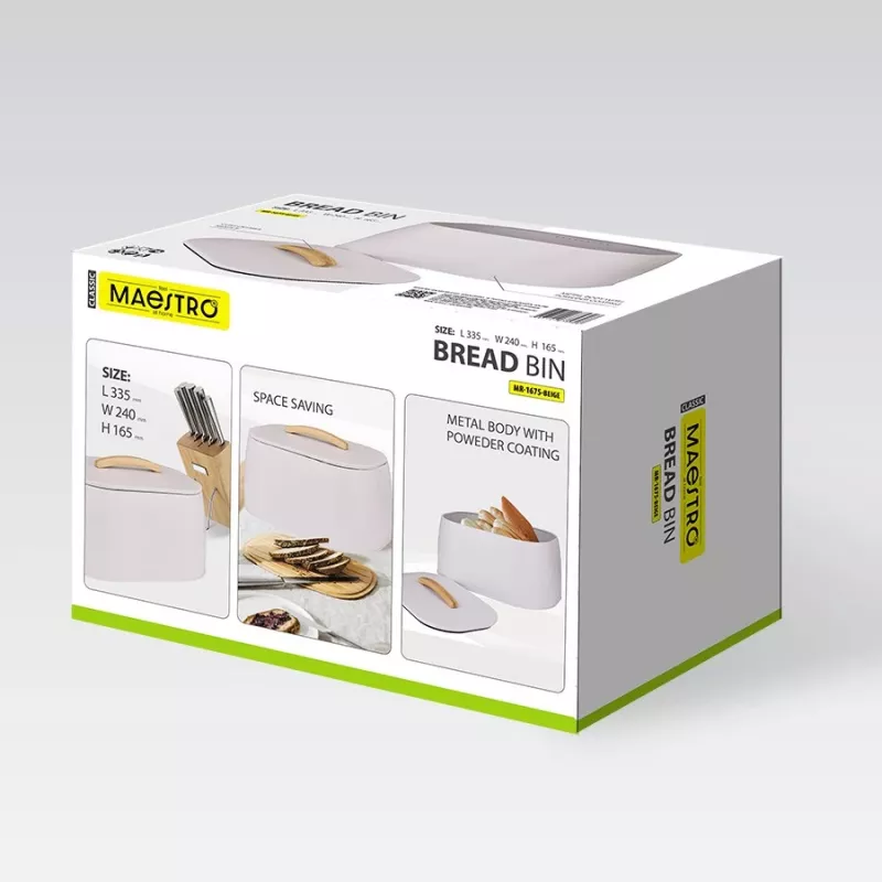Panera de pan Maestro MR-1675-BEIGE beige recipiente para guardar pan