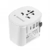 Adaptador de viaje GEMBIRD TPA-EU2A1C15-01-W – 15W, conector Type-E, 2× USB-A + 1× USB-C, 100–250V