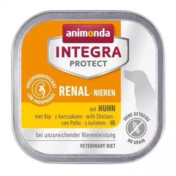 Comida húmeda para perros animonda Integra Protect Nieren con Huhn 150 g — para perros adultos, apoyo renal, sin cereales ni gluten