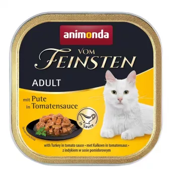 Animonda Vom Feinsten Pavo en salsa de tomate, 100 g tarrina, sin cereales, adulto