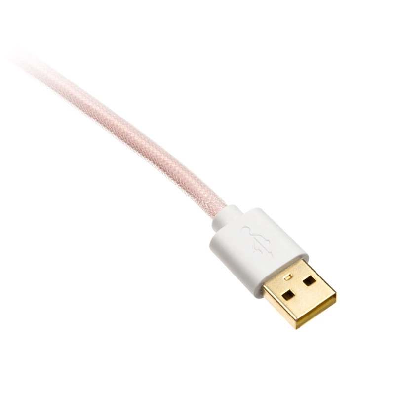Cable en espiral Ducky Premicord Cotton Candy, USB Type-C a Type-A - 1,8 m