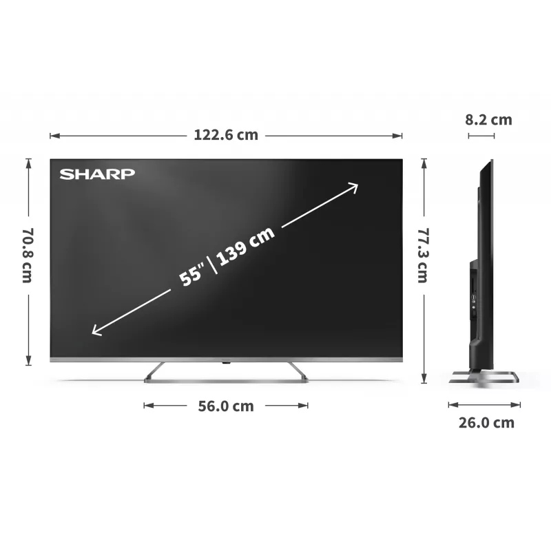 Sharp TV QLED MiniLED 4K Ultra HD | 55JP7265E | 55 | Google TV | UHD