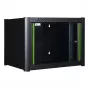 Rack de pared LOGON RWM06U56BL 6U negro con cerradura de llave y gestión de cables