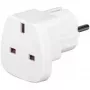 Wentronic Goobay adaptador de viaje, blanco - conector UK > tipo F (tipo F, CEE 7/7) (94270)