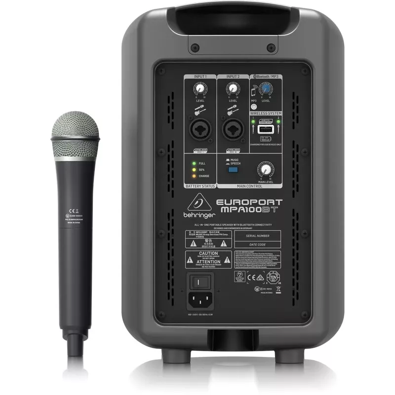 Behringer EUROPORT MPA100BT Altavoz de 2 vías 100 W