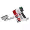 Aspirador de escoba con batería Adler AD 7051 — 300 W máx, batería de 22,2 V, 0,6 L sin bolsa, tubo de acero inoxidable, EPA F8, luz LED, blanco/rojo