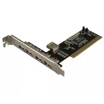 LogiLink PC0028 Tarjeta PCI USB 2.0, 4 puertos externos + 1 interno