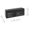 Batería AGM sellada QOLTEC 12V 2,3Ah para sistemas SAI y de respaldo, descarga máx. 34,5A
