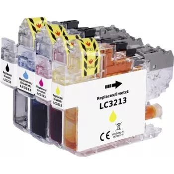 Renkforce pack combinado de tintas compatible sustituto Brother LC-3213 (LC3213VALDR) negro, cian, magenta, amarillo RF-5679866 (RF-5679866)