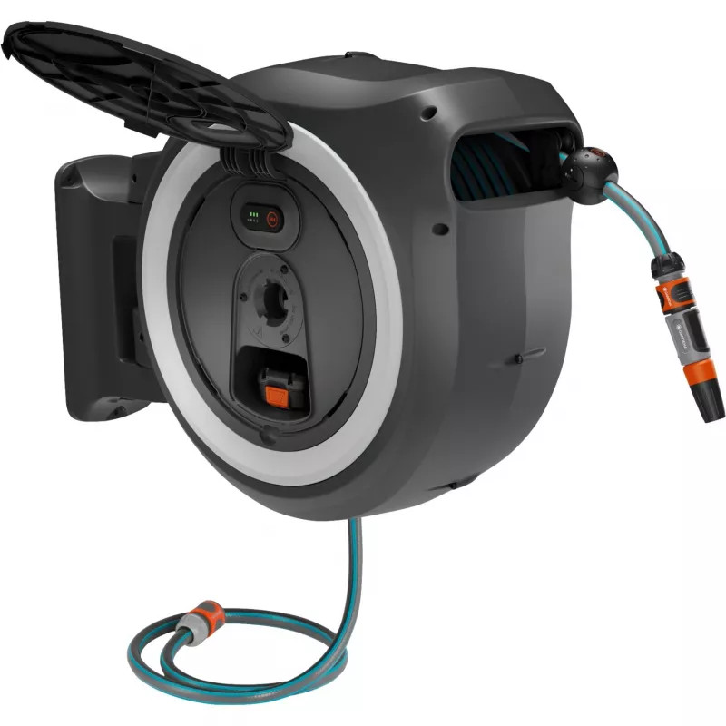 Gardena PowerRoll XXL 18V P4A Solo caja para manguera de pared con batería, 40 m