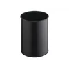 Papelera redonda poliéster acero negro robusta 330101