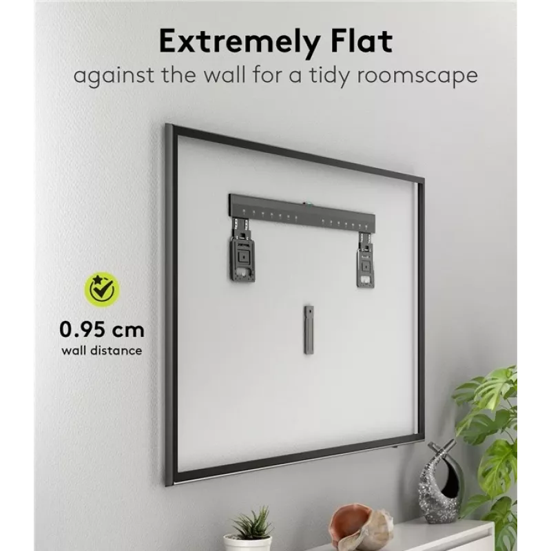 Soporte de pared fijo para TV WENTRONIC Goobay Ultraslim 70822 XL Negro para pantallas planas