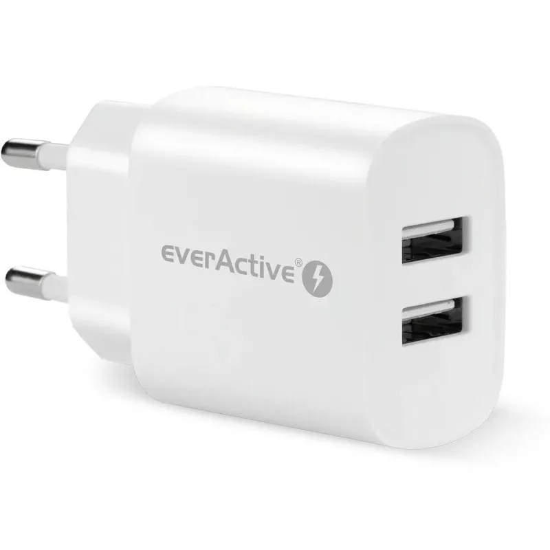 Cargador de teléfono 2x USB 2,4A 12W blanco