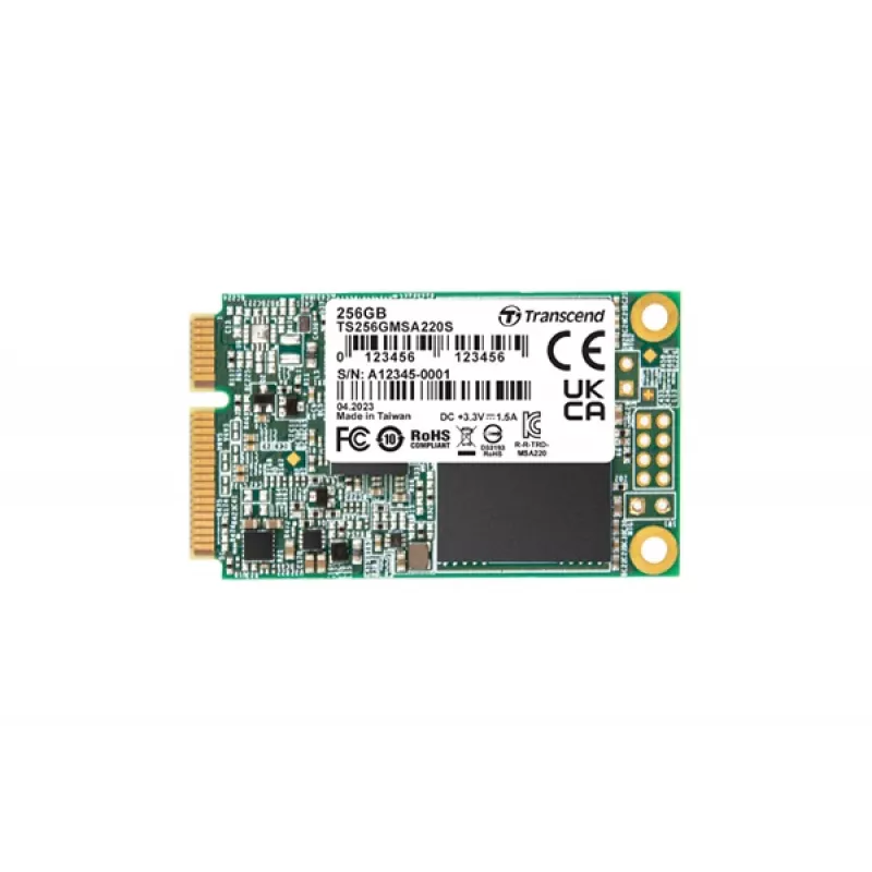 Transcend SSD 256 GB Transcend MSA220S mSATA 3D NAND, SATA3 – disco de estado sólido – mSATA