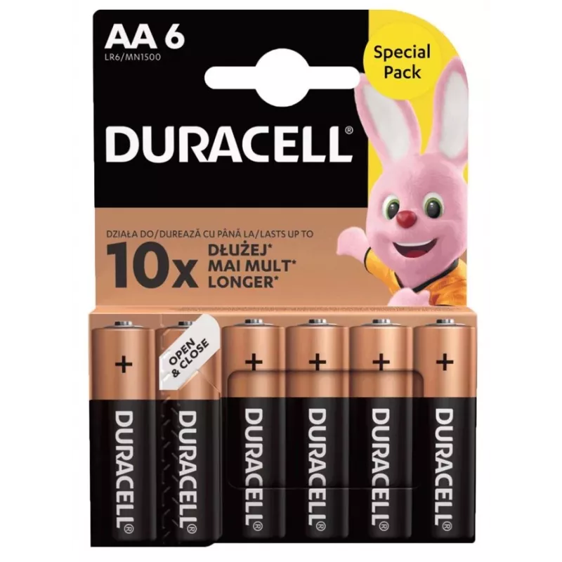 Pack de pilas Duracell Basic AA / LR6 — 6 unidades (alcalinas)