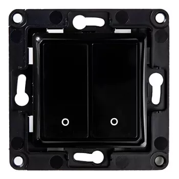 Interruptor de luz Shelly Wall Switch 2 Negro Botones de control Compatibilidad Shelly 2.5