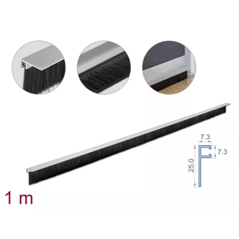 Guía de cepillo DeLOCK 66652 40 mm con perfil de aluminio en ángulo
